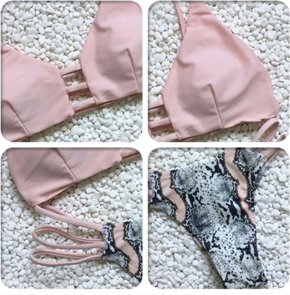 😻😻 Small PINK SNAKE PRINT BIKINI - Picture 2 of 5
